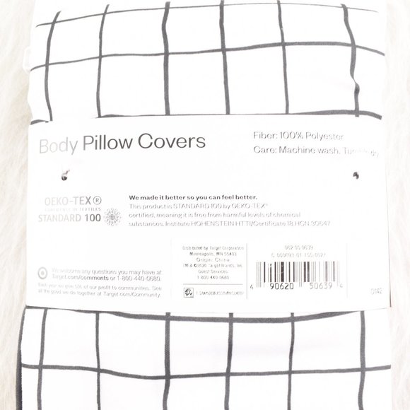 Room Essentials Bedding Room Essentials Body Pillow Covers 2 Pack Solid Graywhite Checkered